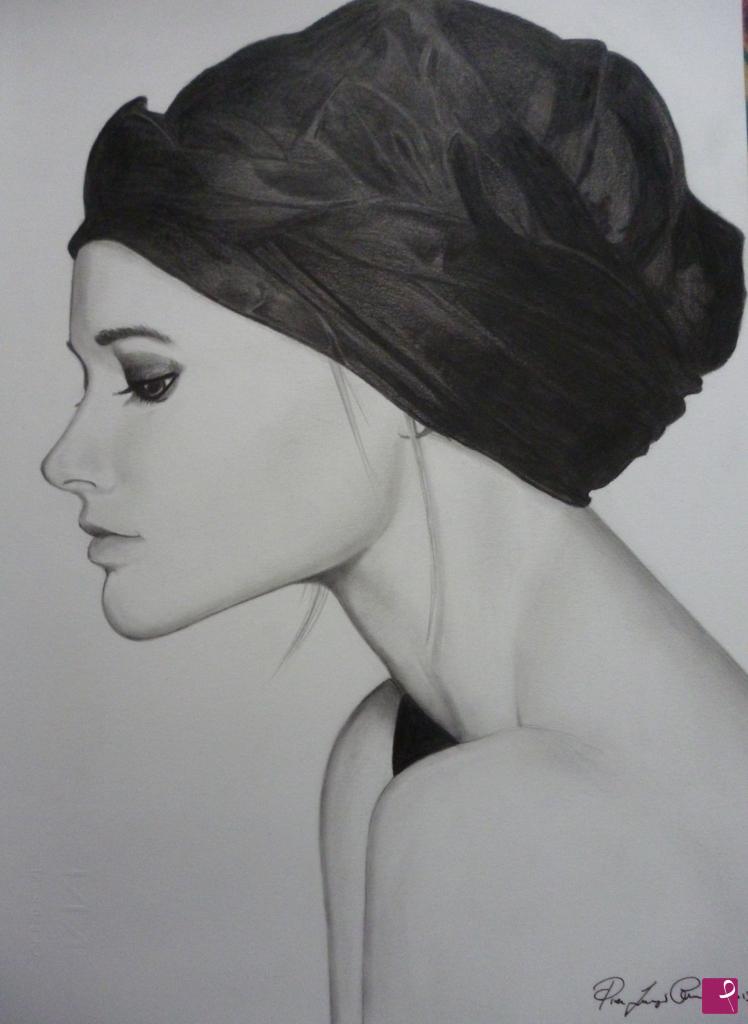 quadri in vendita online - Ragazza con turbante