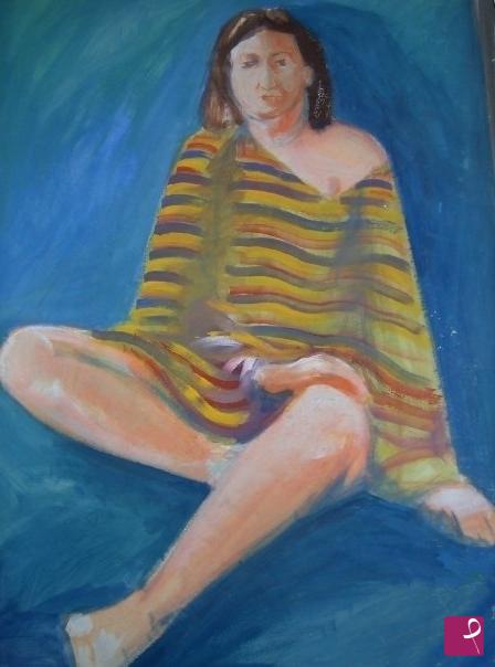 quadri in vendita online - Ragazza in blu