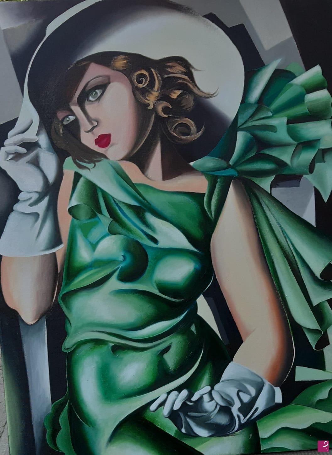 quadri in vendita online - Ragazza in verde