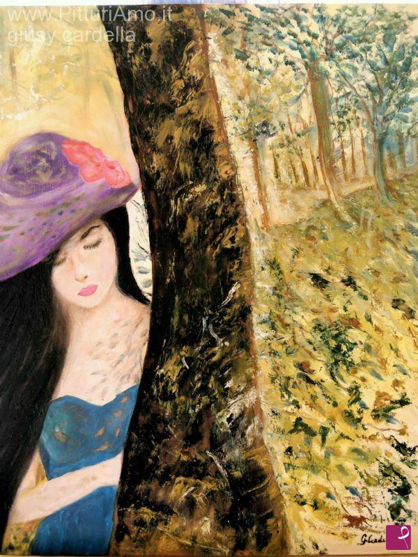 quadri in vendita online - ragazza nel bosco