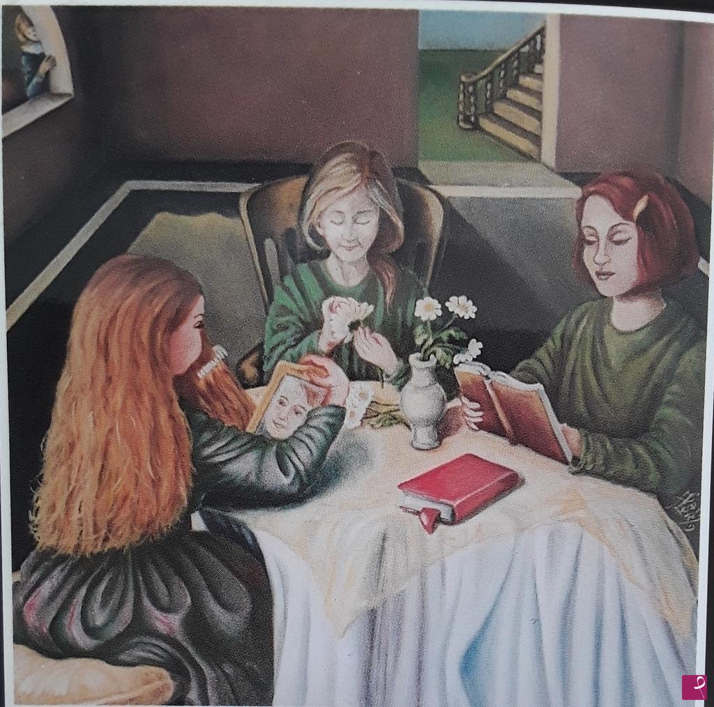 quadri in vendita online - Ragazze in verde