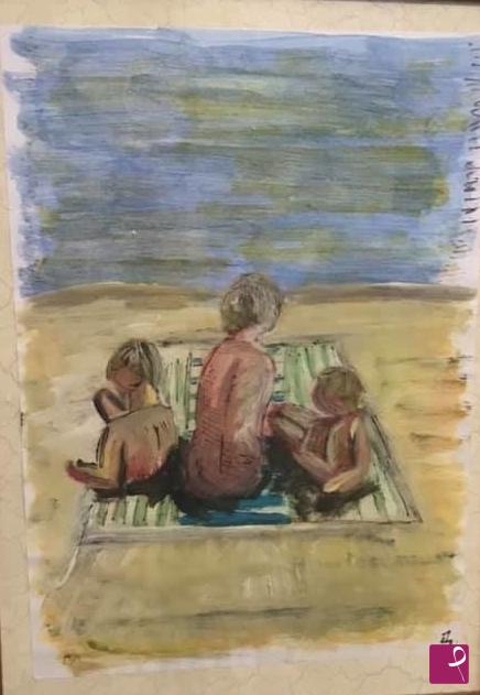 quadri in vendita online - Ragazzi in spiaggia