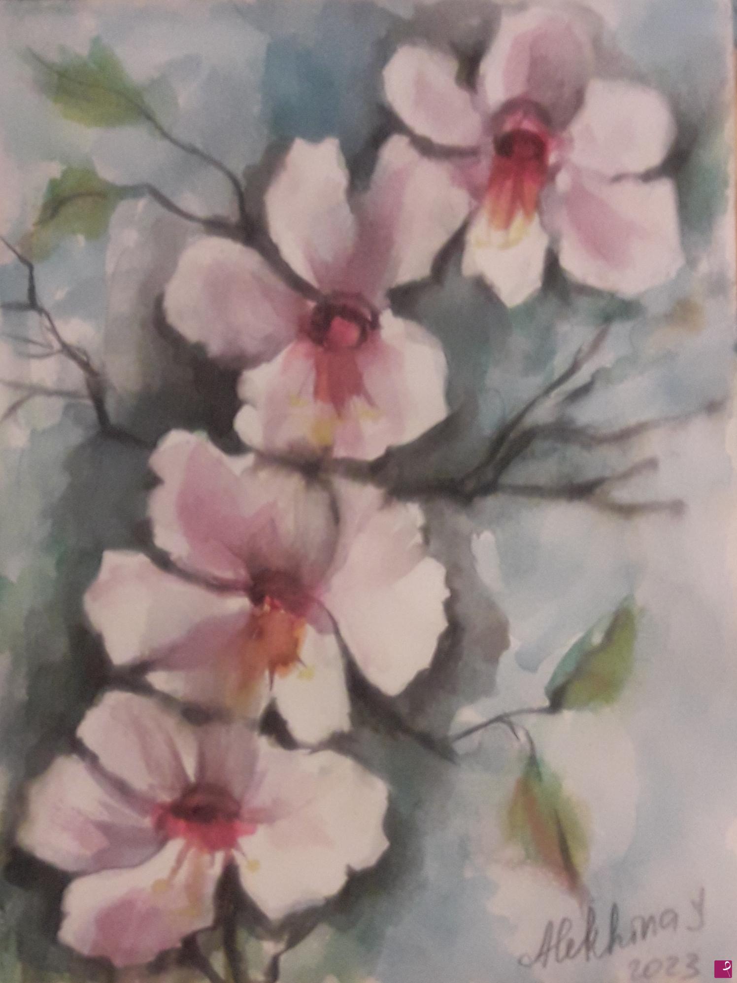 quadri in vendita online - Rame con fiori 