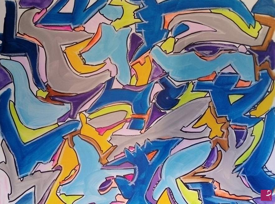 quadri in vendita online - Rapsodia Dipinto su tela originale autentico grande quadro astratto 120 x 90 firmato Lovisi Valter