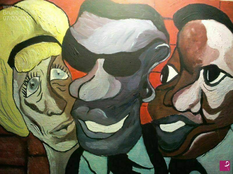 quadri in vendita online - Ray Charles , Raita Johnson and Memphis Slim