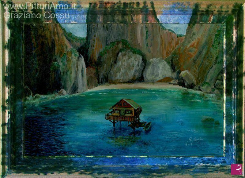 quadri in vendita online - RC3 - La casetta sull'acqua