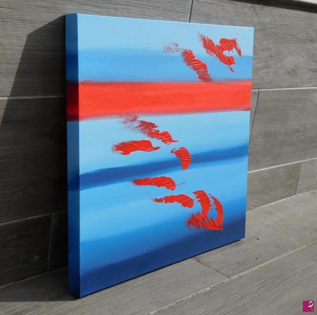 quadri in vendita online - Red and blues, 50x50 cm
