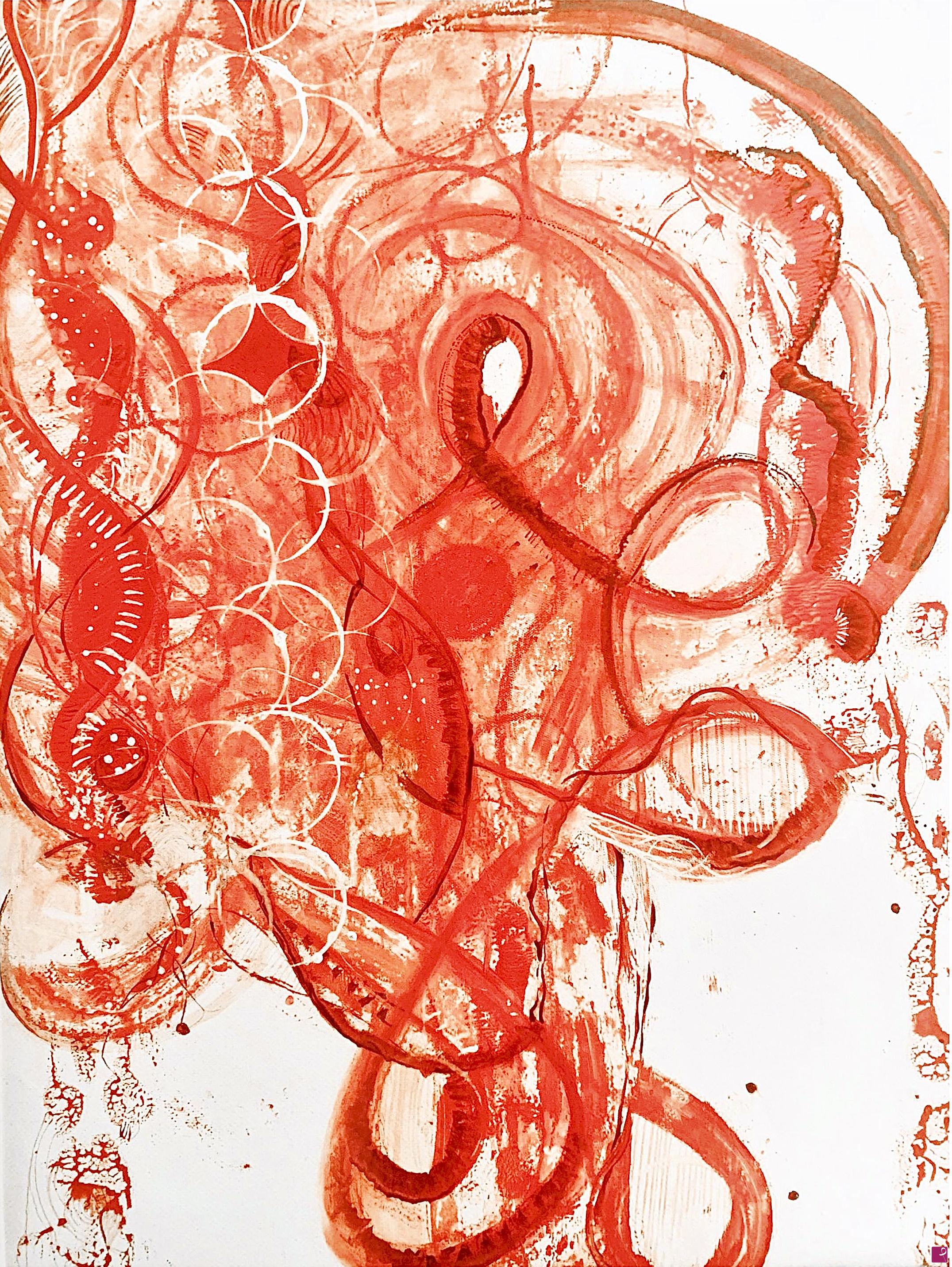 quadri in vendita online - RED ASTRAL UTERUS