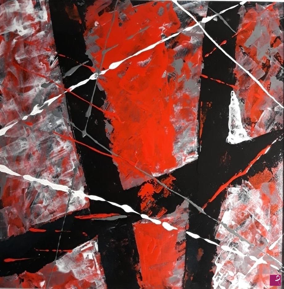 quadri in vendita online - RED & BLACK STRIPES