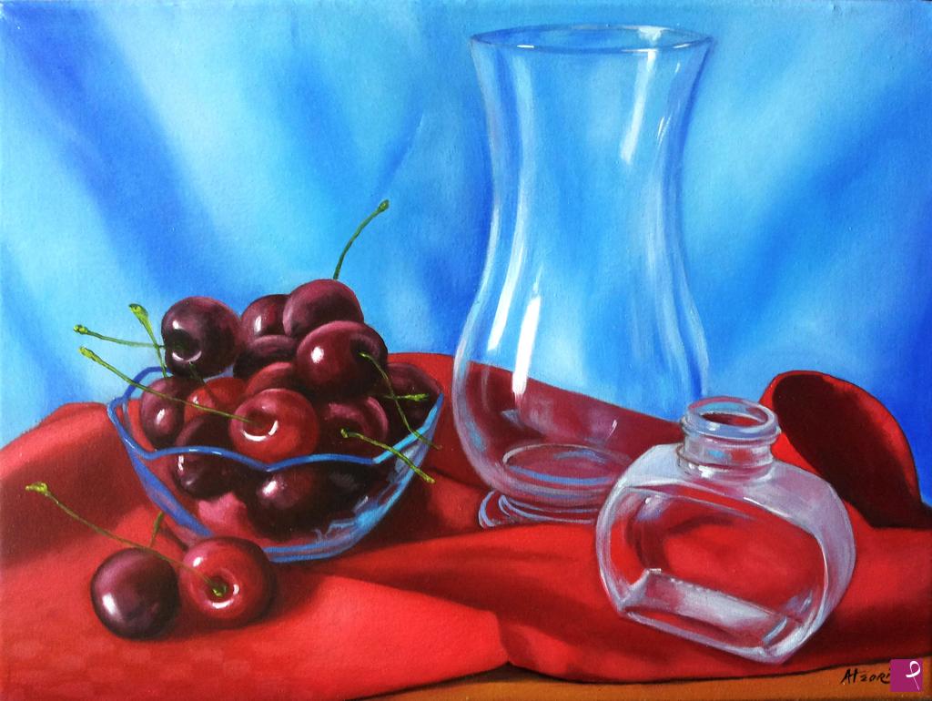 quadri in vendita online - Red cherries