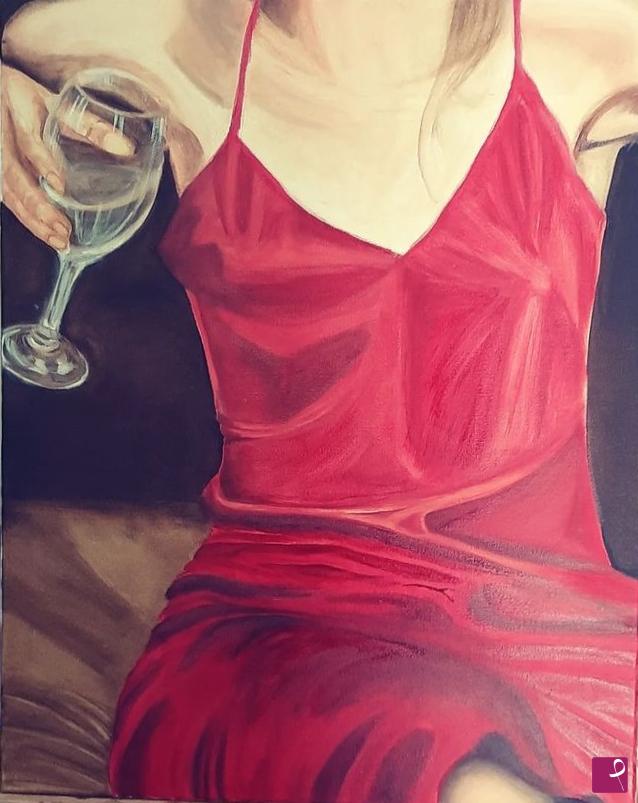 quadri in vendita online - Red dress