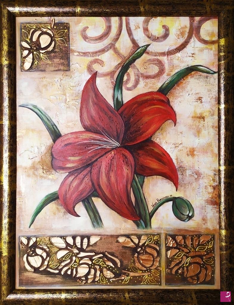 quadri in vendita online - Red flower