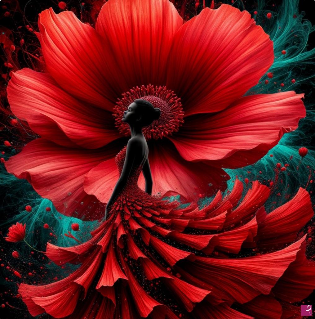quadri in vendita online - Red flower