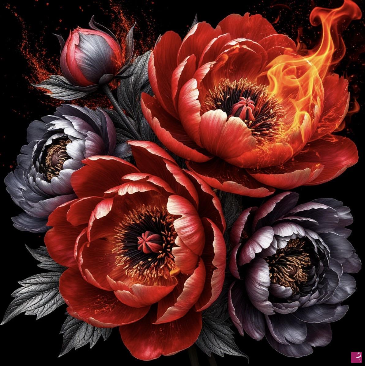 quadri in vendita online - Red flowers 