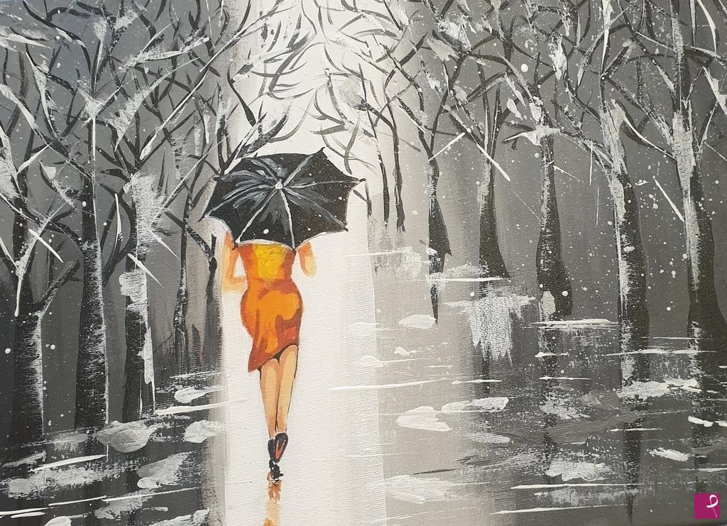 quadri in vendita online - Red in Rain