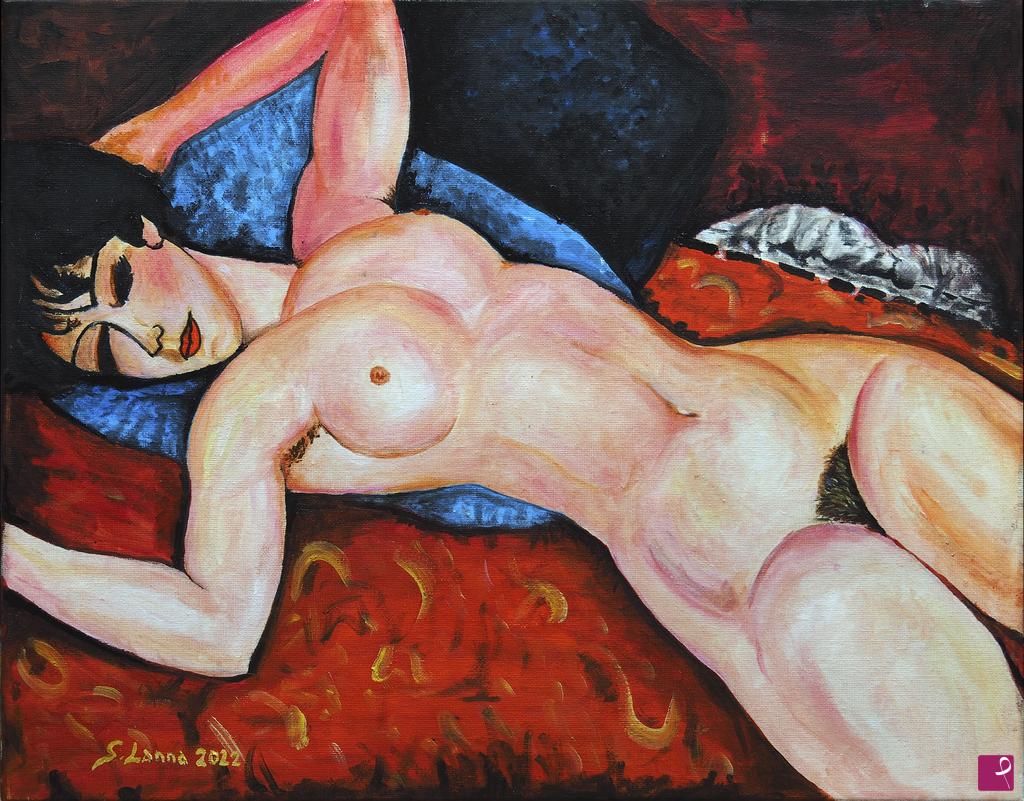 quadri in vendita online - Red Nude