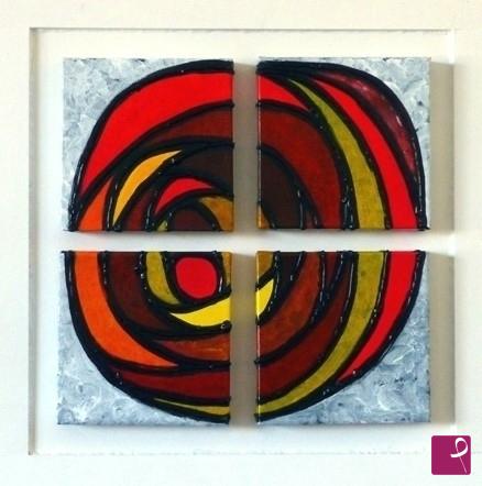 quadri in vendita online - Red Orbits 2
