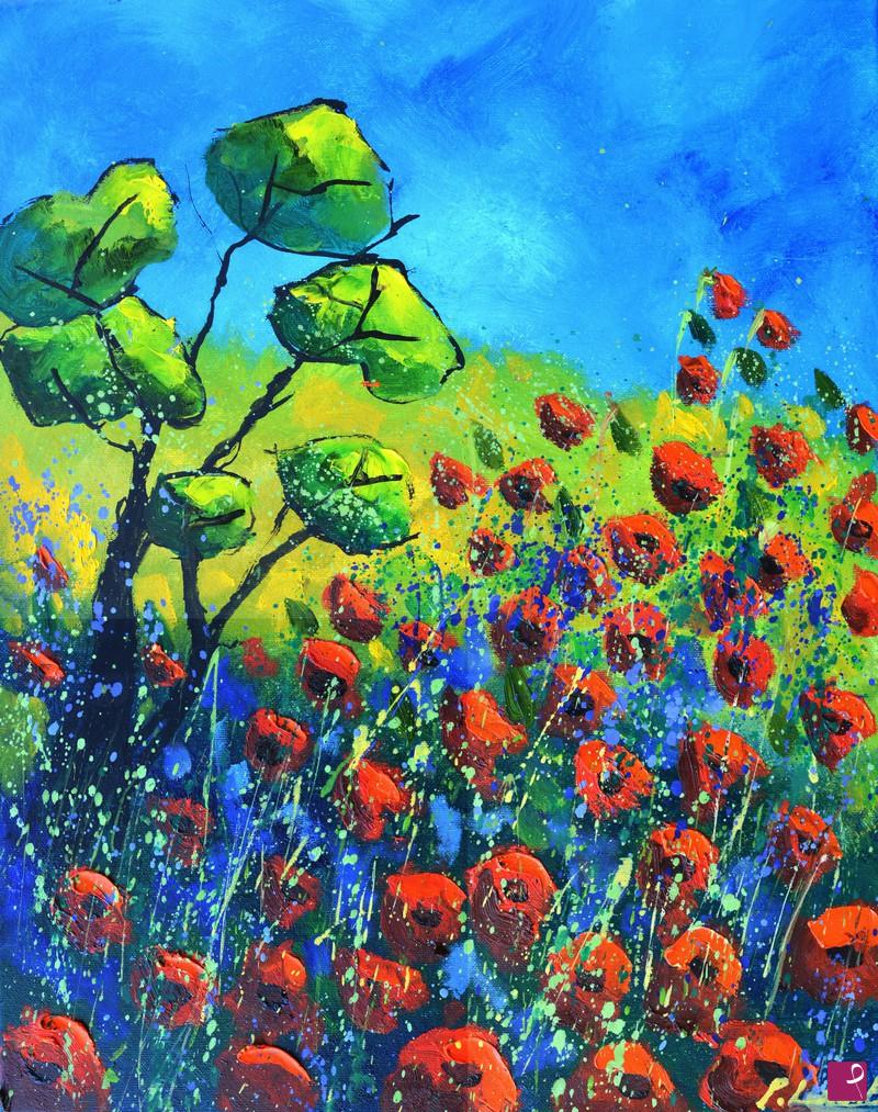 quadri in vendita online - Red poppies ,in Tuscany 