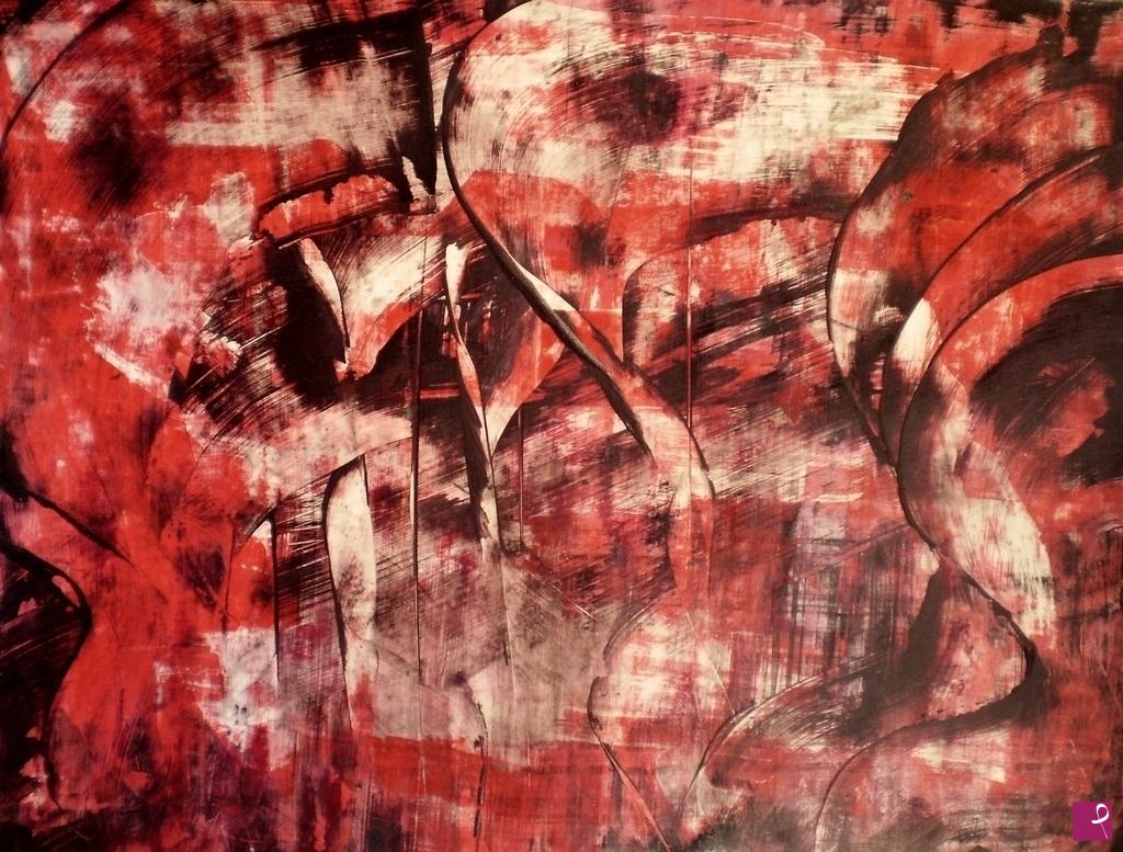 quadri in vendita online - Red Silk Skies