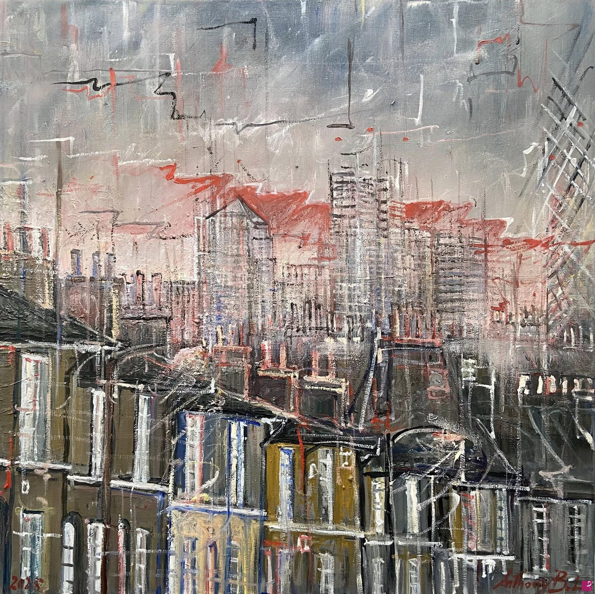 quadri in vendita online - Red skies from Greenwich