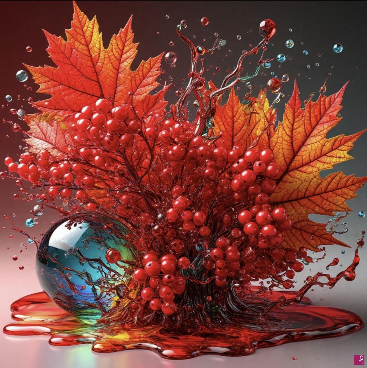 quadri in vendita online - Red viburnum