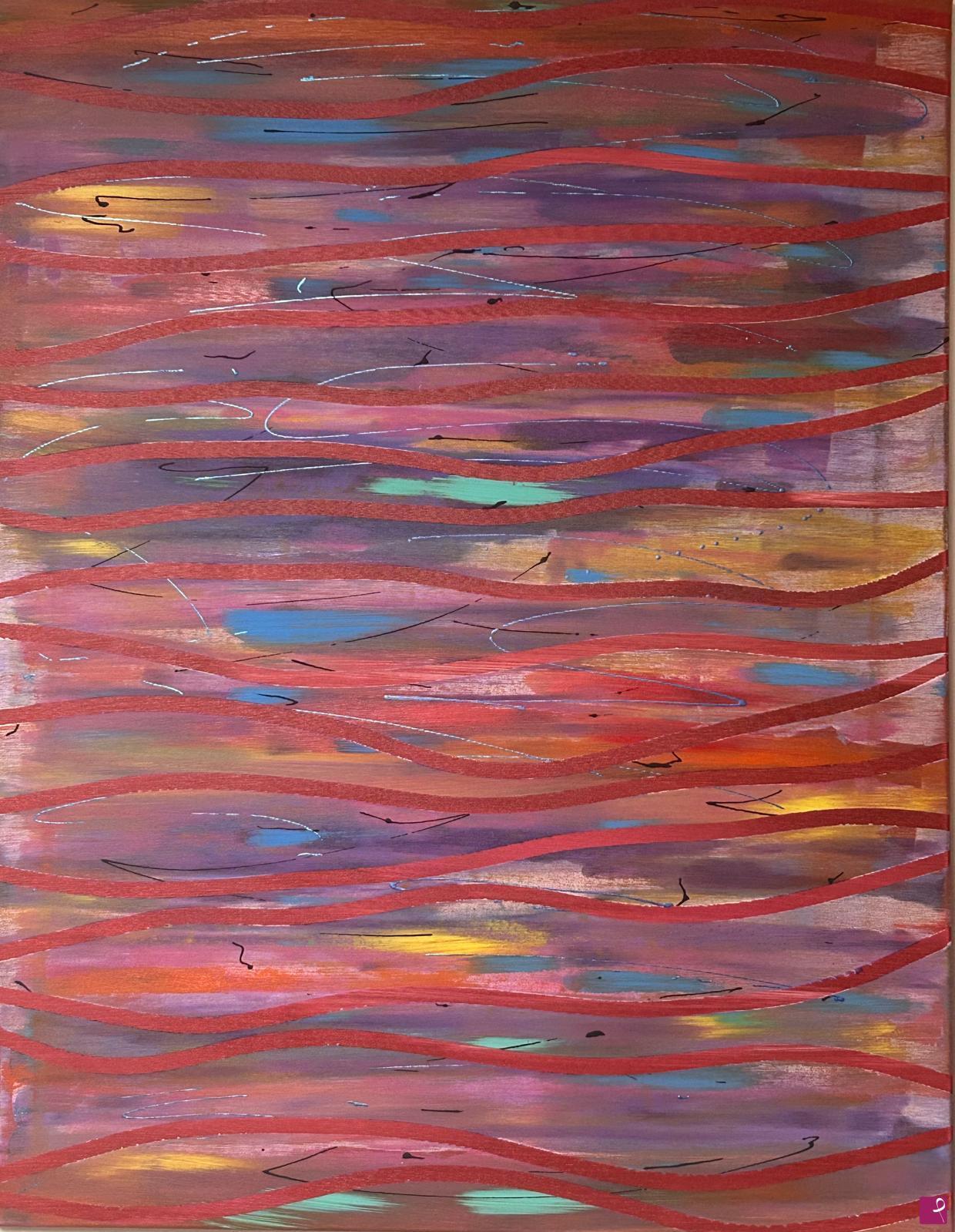 quadri in vendita online - Red Waves