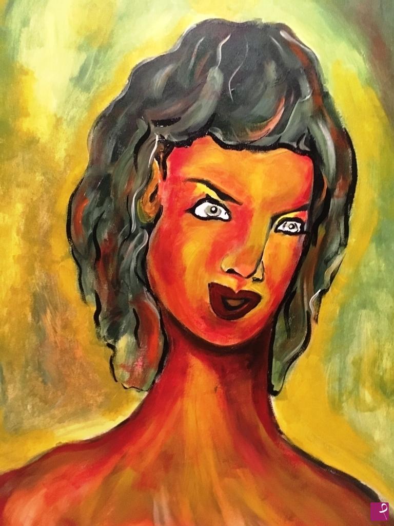 quadri in vendita online - Red woman