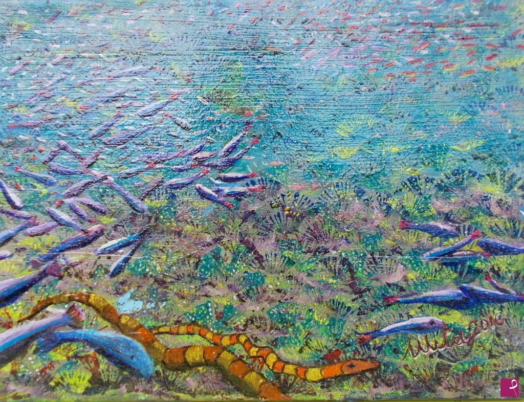 quadri in vendita online - RED YELLOW SNAKES