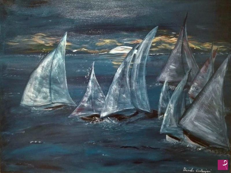 quadri in vendita online - Regata notturna