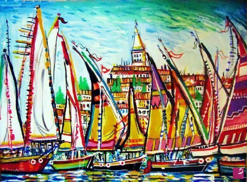 quadri in vendita online - Regate colorate