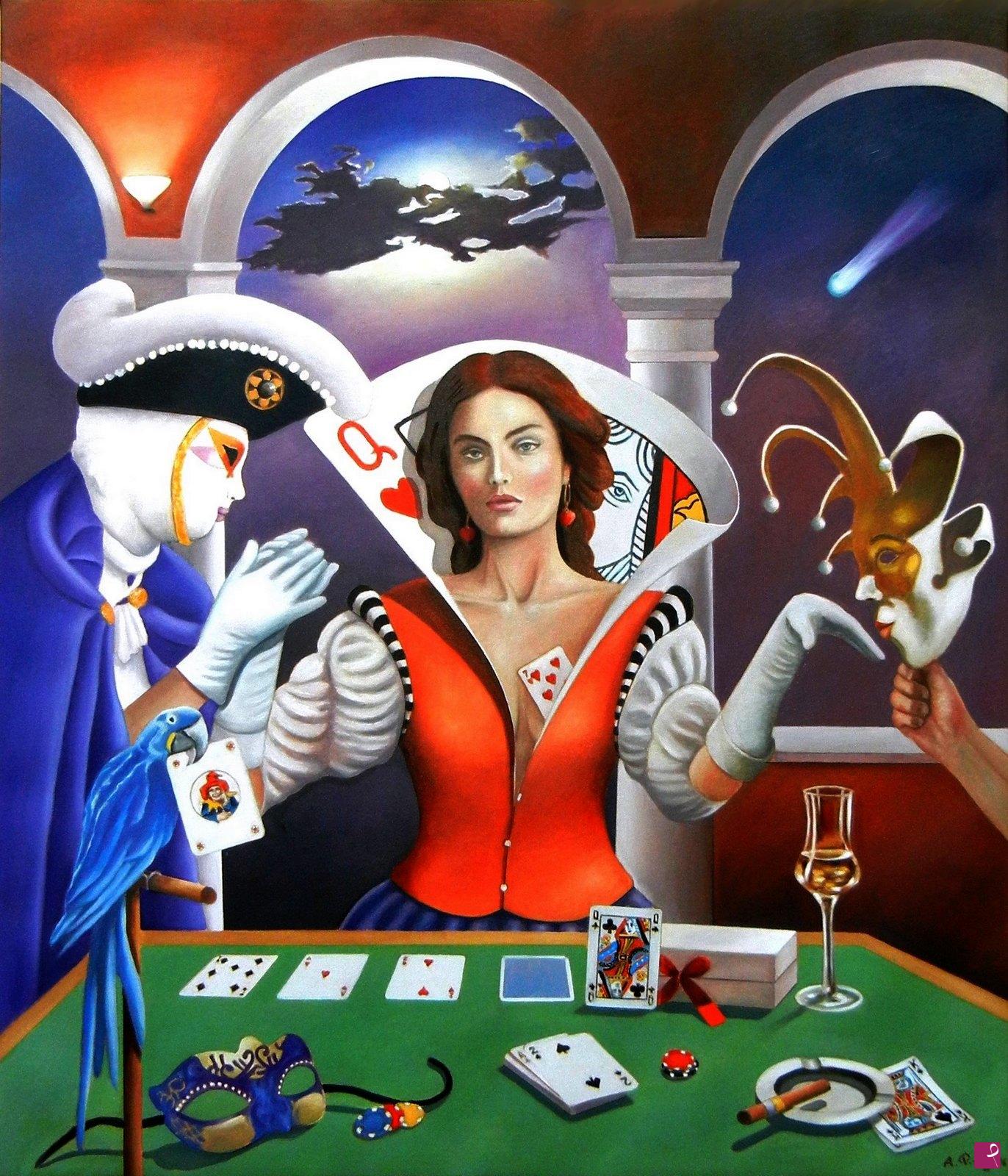 quadri in vendita online - Regina di cuori (il bluff)