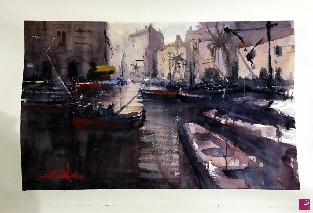 quadri in vendita online - remote impression watercolor of the CALA (Pa)
