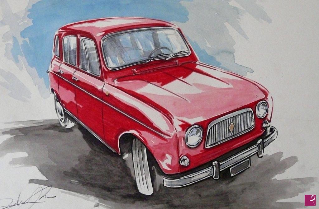 quadri in vendita online - RENAULT 4L 1963 