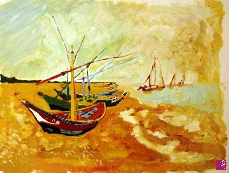quadri in vendita online - REPLICA D'AUTORE BARCHE A SAINTES MARIES