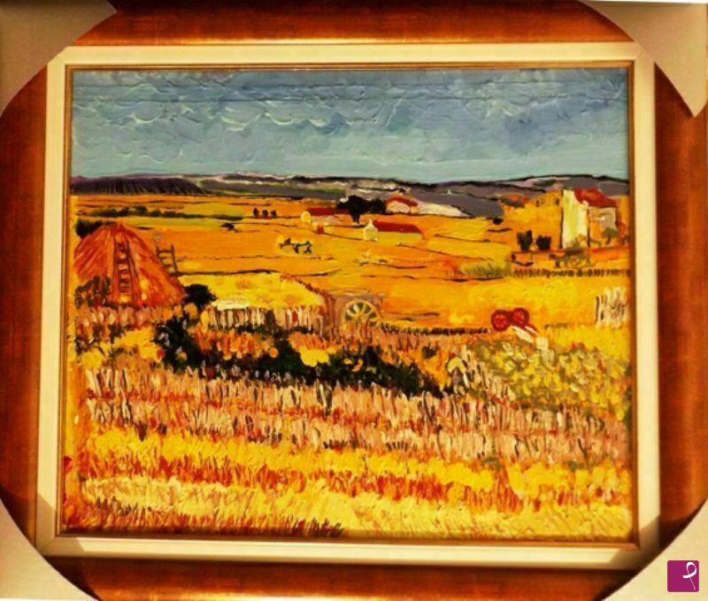 quadri in vendita online - REPLICA D'AUTORE VEDUTA DI LA CRAU DI VAN GOH