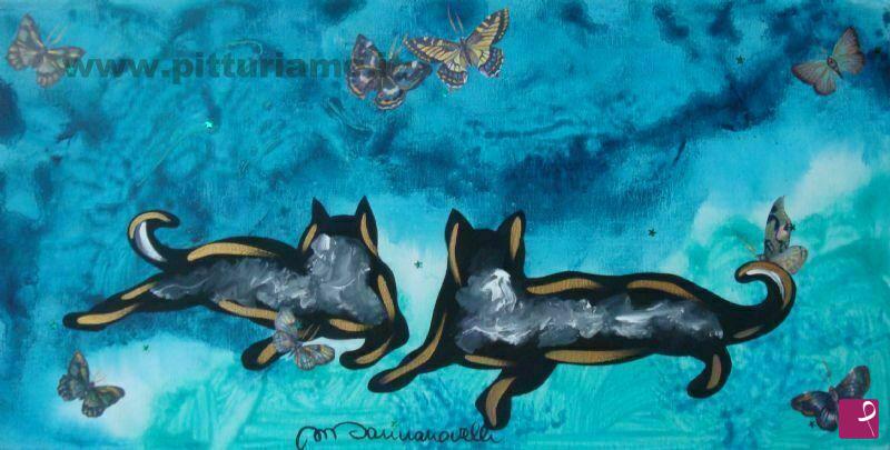 quadri in vendita online - Resting Cats