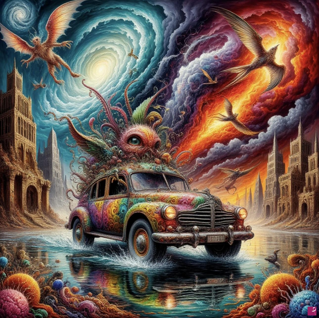 quadri in vendita online - Retro automobile 