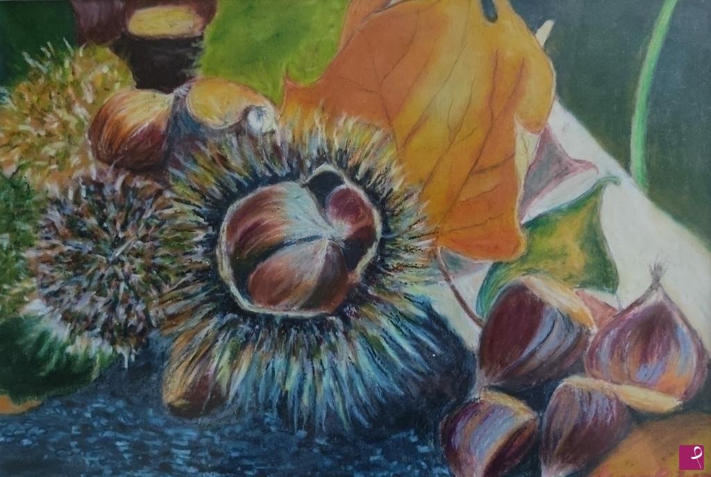 quadri in vendita online - Ricci e castagne d'autunno