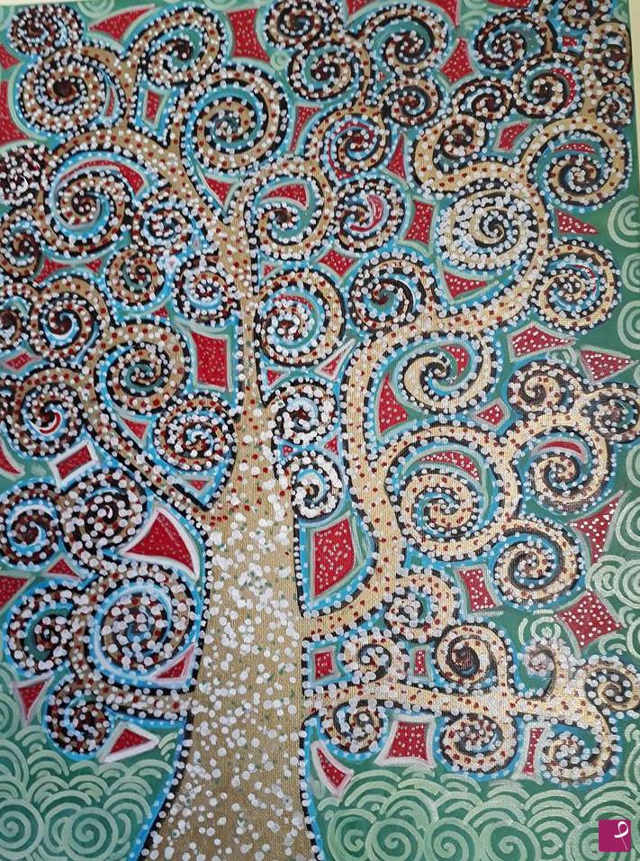 quadri in vendita online - "Ricordando l'albero della vita" Acrilico su tela 30x40