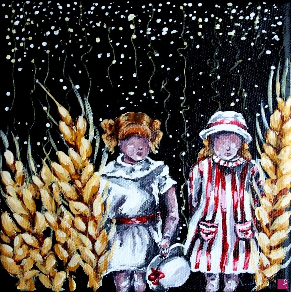 quadri in vendita online - Ricordi in un campo di grano
