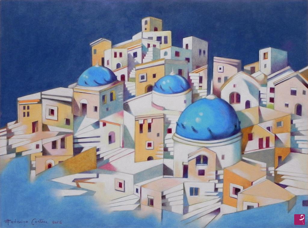 quadri in vendita online - Ricordo di Santorini