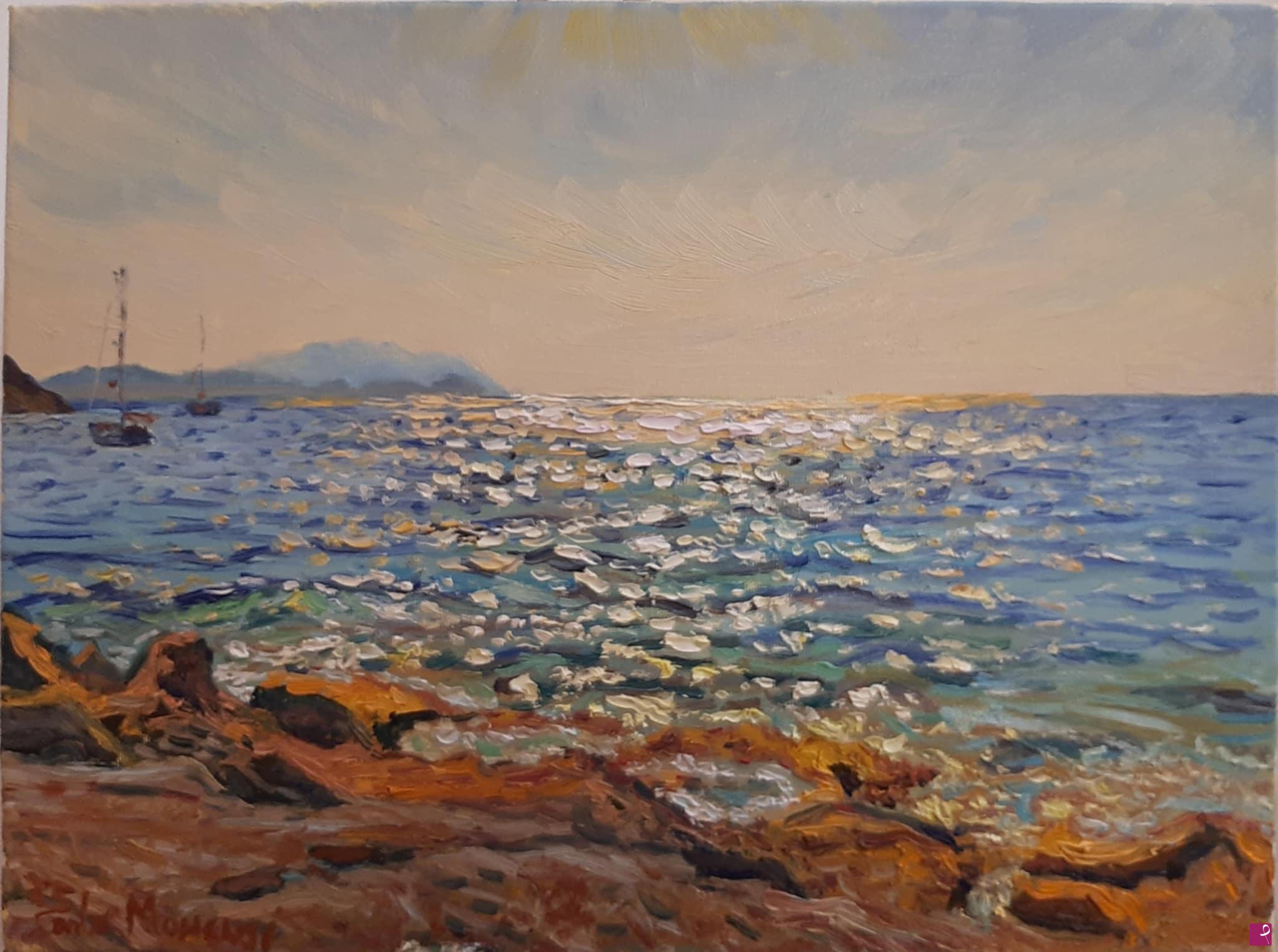 quadri in vendita online - Riflessi di sole sul mare