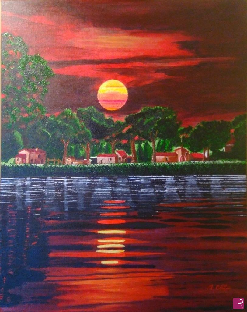 quadri in vendita online - Riflessi di un tramonto