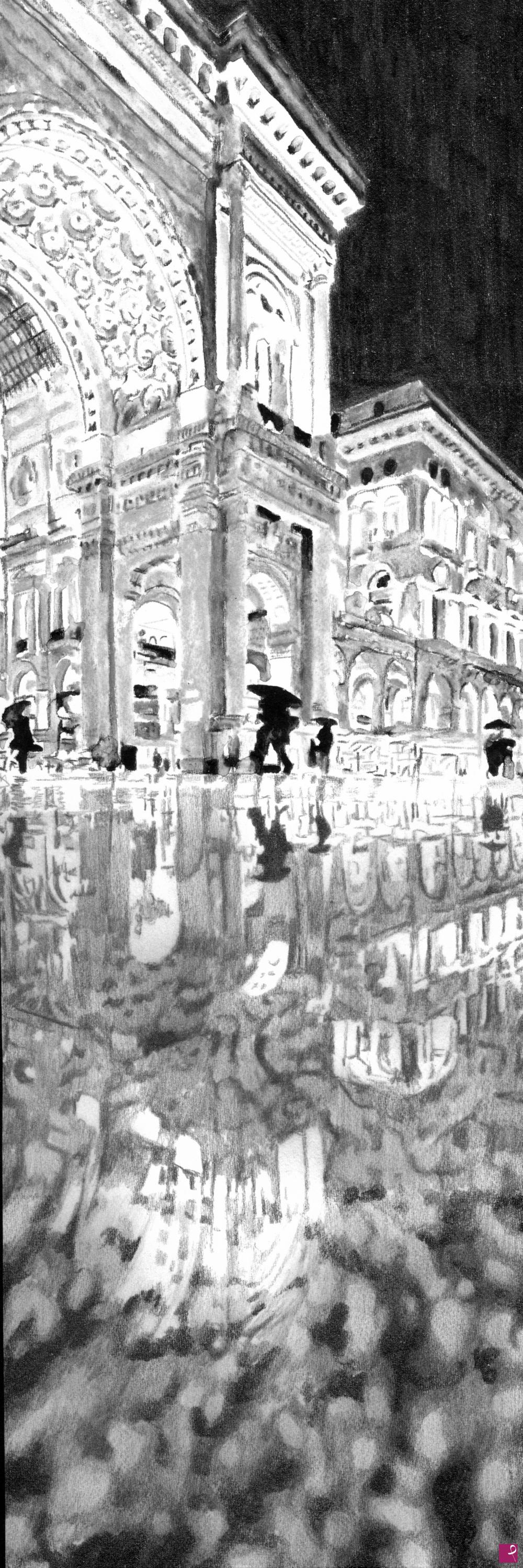 quadri in vendita online - Riflessi in piazza Duomo Galleria