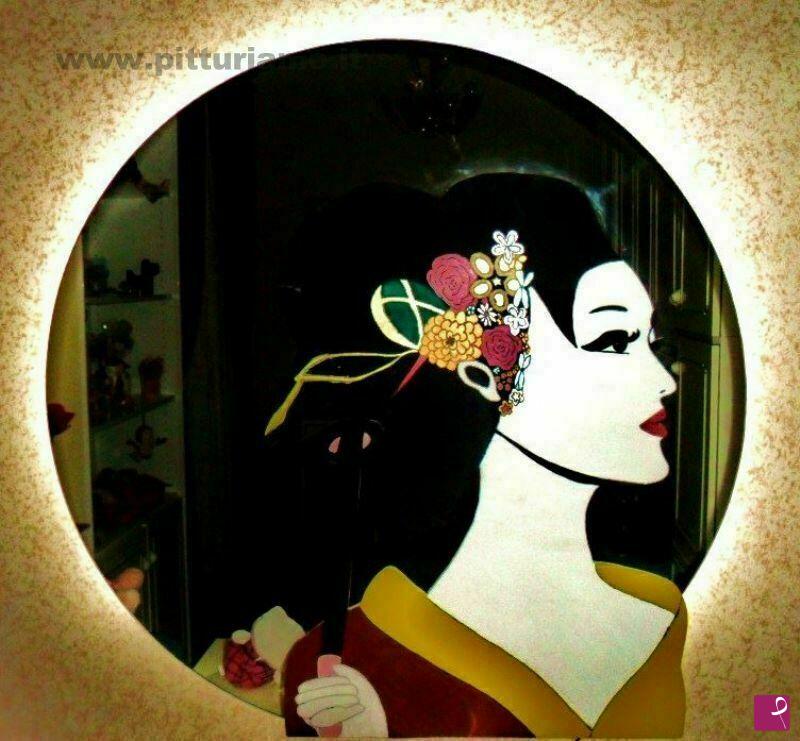 quadri in vendita online - Riflesso di una geisha