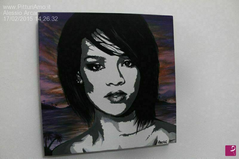 quadri in vendita online - Rihanna Tropical violet