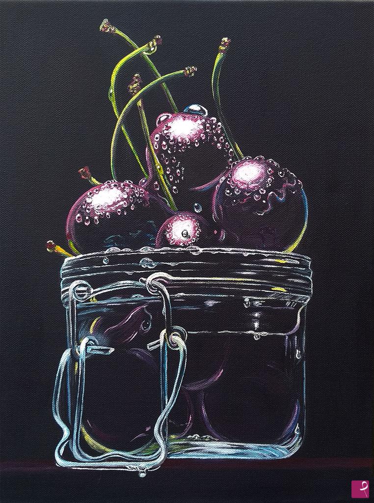 quadri in vendita online - Ripe sweet cherries