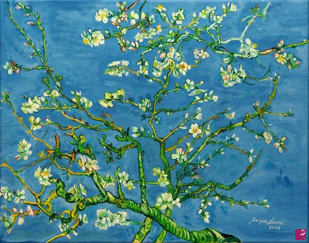 quadri in vendita online - Riproduzione del "Ramo di mandorlo fiorito" di Van Gogh