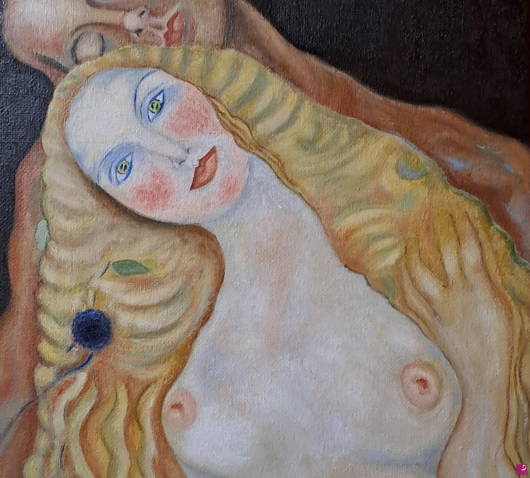 quadri in vendita online - Riproduzione di un particolare di Adamo ed Eva di Gustav Klimt
