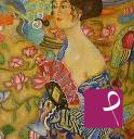 quadri in vendita online - Riproduzione Donna con ventaglio di Gustav Klimt